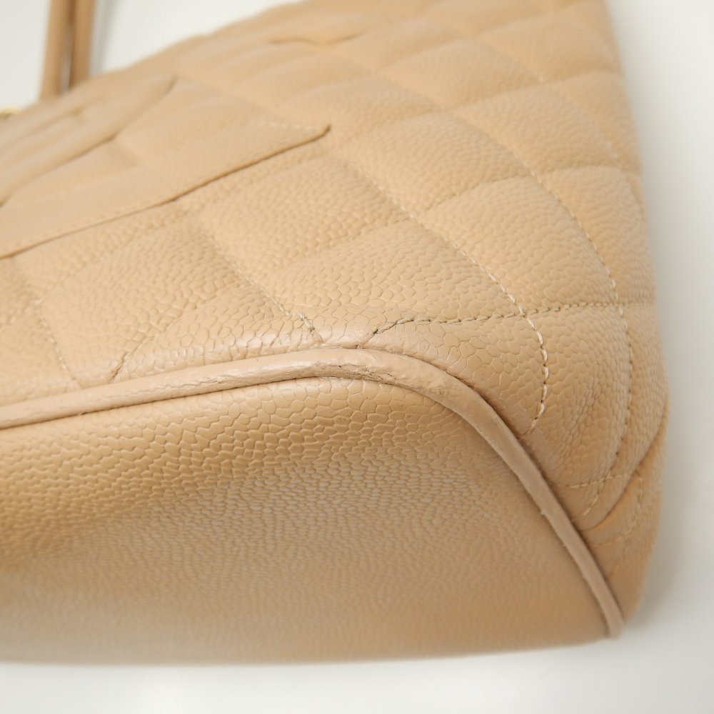 Chanel Tote Bag Caviar Skin Beige Matelasse - Picture 6 of 8
